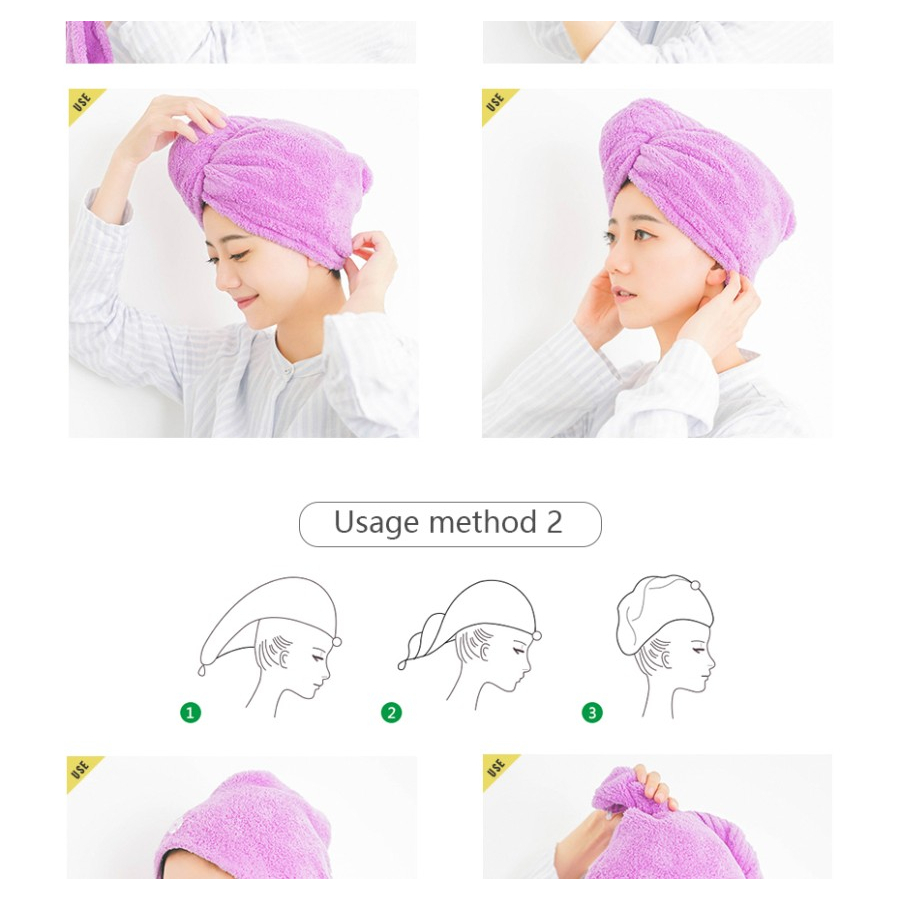 Handuk Keramas Microfiber - Pengering Rambut Kepala Magic Towel