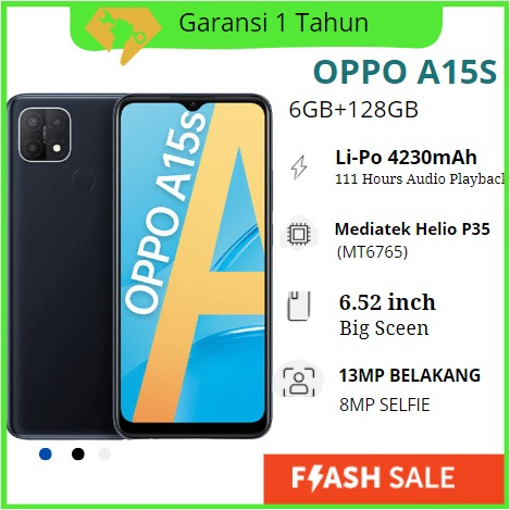 HP OPPO A15S RAM 6/128GB NEW IN BOX FULLSET GARANSI 12 BULAN