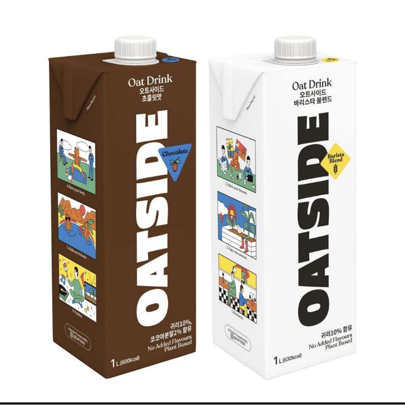 OATSIDE Oat Milk 1000ML | Barista Blend | Chocolate | Hazelnut | Susu Oat Gandum Lactore &amp; Diary Free