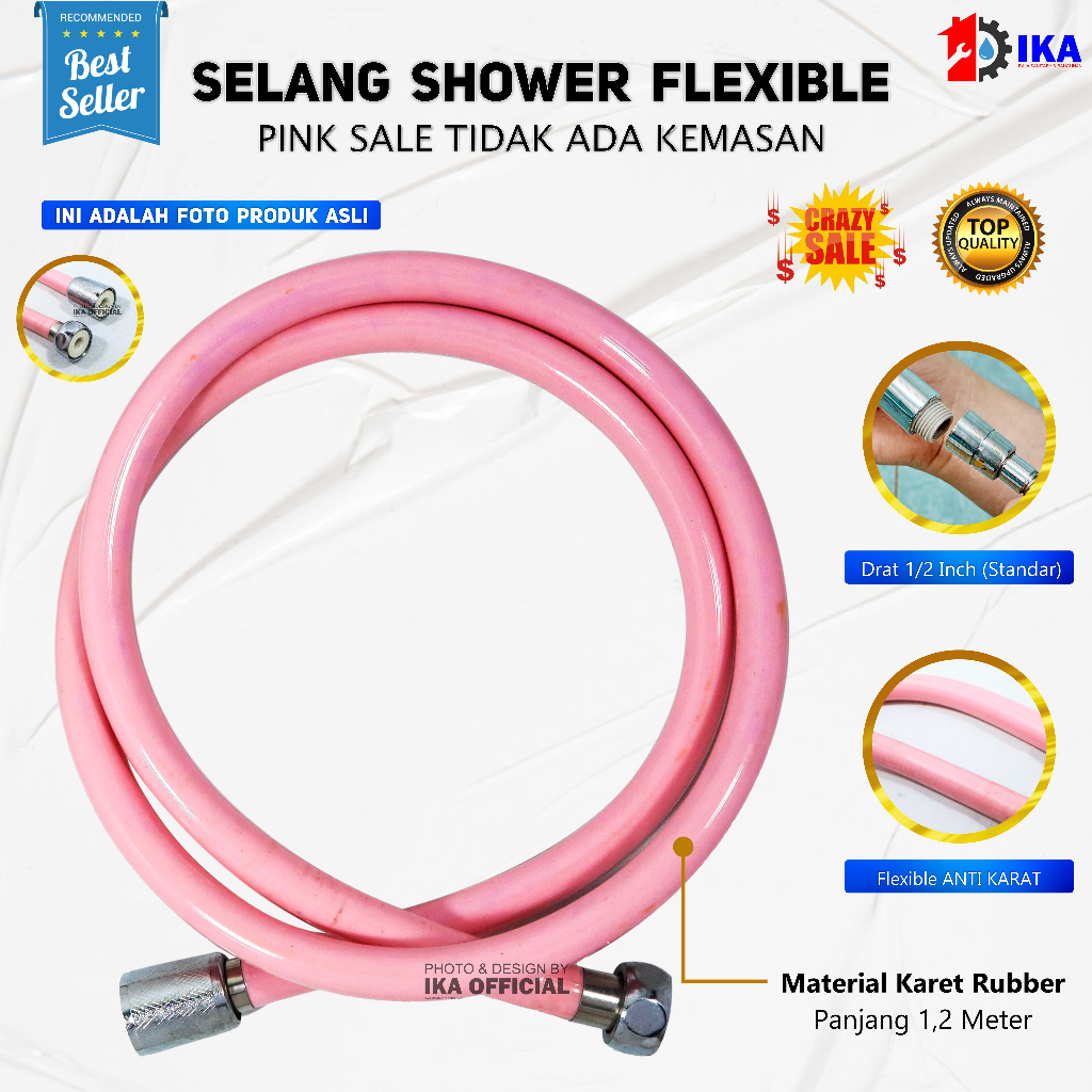 Selang Fleksibel Hand Shower Shower Hose Selang Kamar Mandi 150cm kedeng original 100% berkualitas