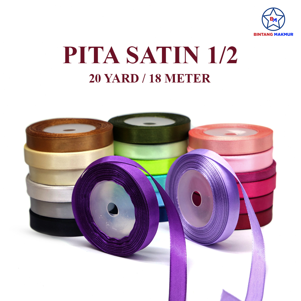 

Bintang Makmur - Pita Satin 0.5inch (1.2 - 1.25 cm) 20Yard