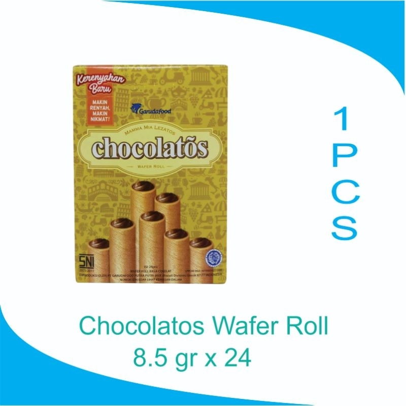 

Wafer Roll Chocolatos Rasa Cokelat 1 box isi 24