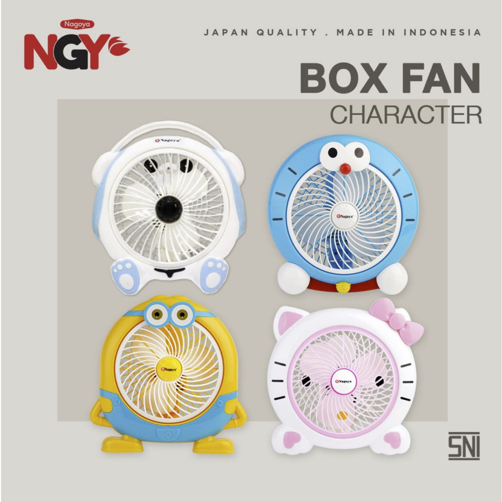 NAGOYA NG-180 Kipas Angin Karakter Kecil 10 in / Portable Mini Box Fan Character 10 inch