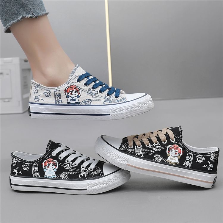 K2582 IMPORT Sepatu Wanita Canvas / Sneakers Trendy Simple Size 35-40