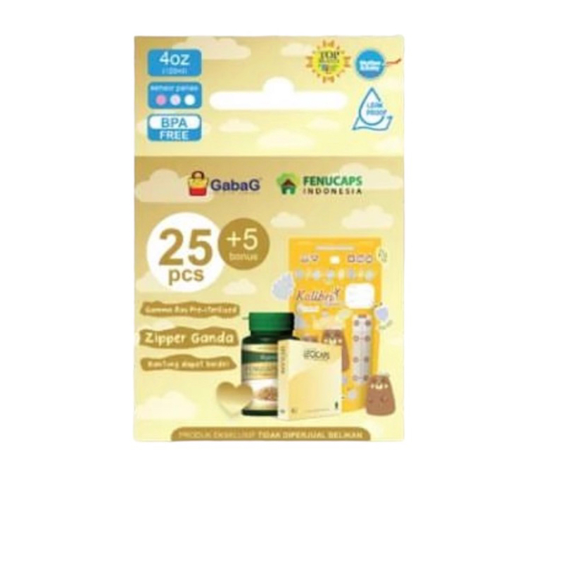 KANTONG ASI 120ml GABAG x FENUCAPS KOLIBRI MAMA BEAR BREASTMILK STORAGE