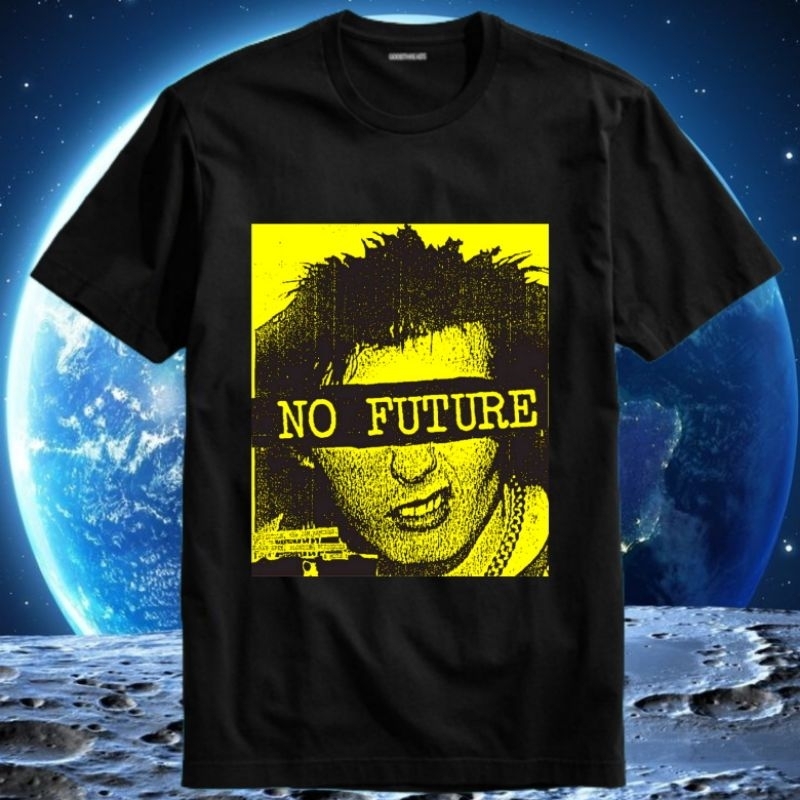 Kaos Baju Tshirt Pria Laki Cowok Cewek Perempuan Unisex Band Punk Sex Pistols Sid Vicious No Future