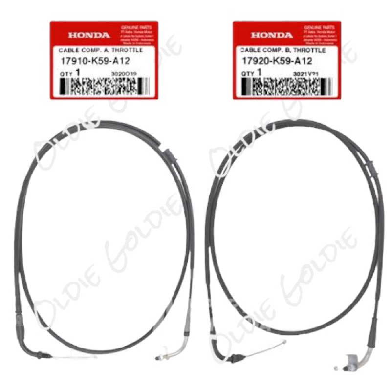 17910-K59-A12 17920-K59-A12 Kabel Gas Atas Bawah A B Vario 125 150 LED 2015 - 2017