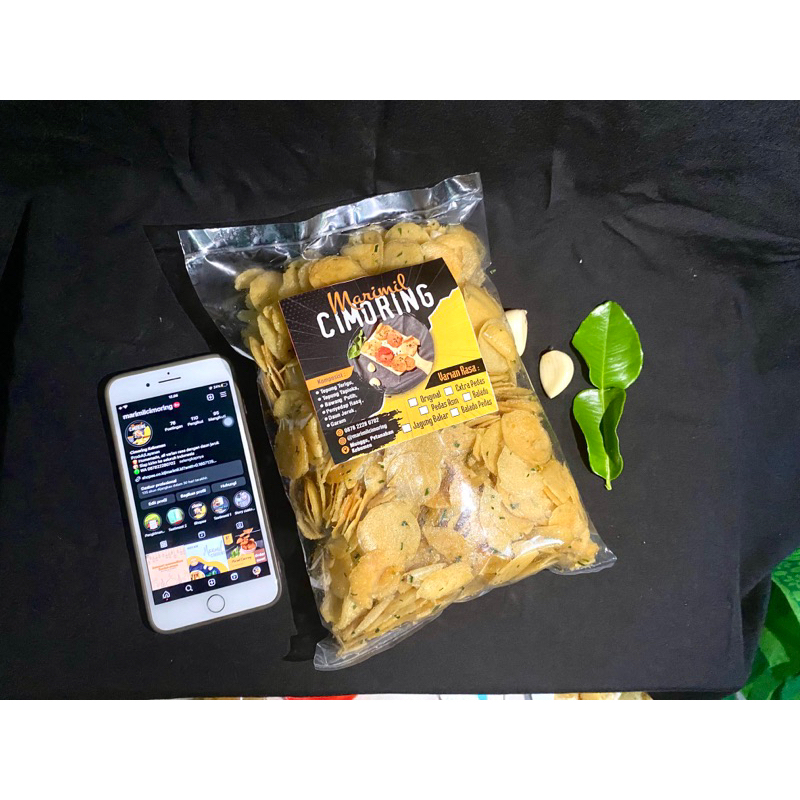 

Keripik Cimoring / Cimol Kering daun jeruk kemasan 500gr