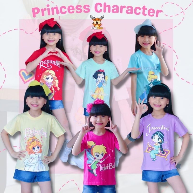 KAOS ANAK PRINCESS CHARACTER /KAOS ANAK / KAOS BRANDED / BAJU ANAK BRANDED / KAOS ANAK BRANDED