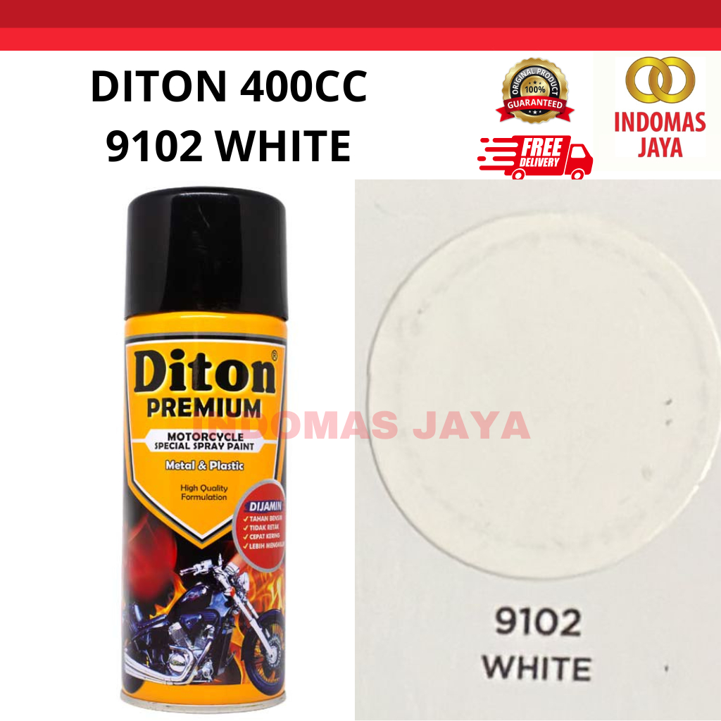 Pilok Pilox Cat Diton Premium White 9102 putih dasar putih Tahan Bensin 400cc putih glossy putih sus