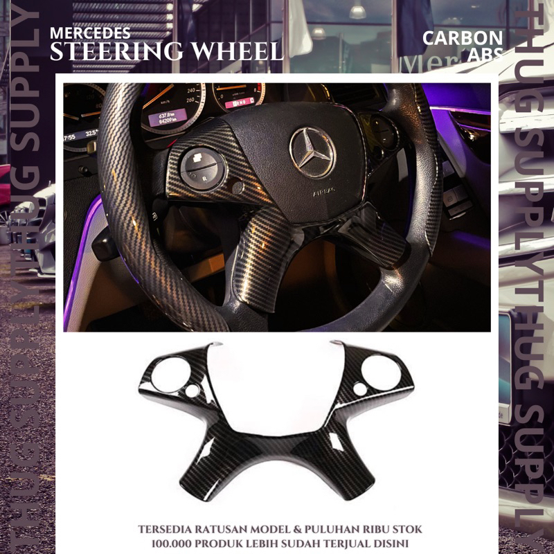 COVER STIR W204 CARBON C CLASS MERCEDES BENZ MERCY KARBON FRAME PANEL E W212 W211 W203 STEERING WHEEL SETIR AMG