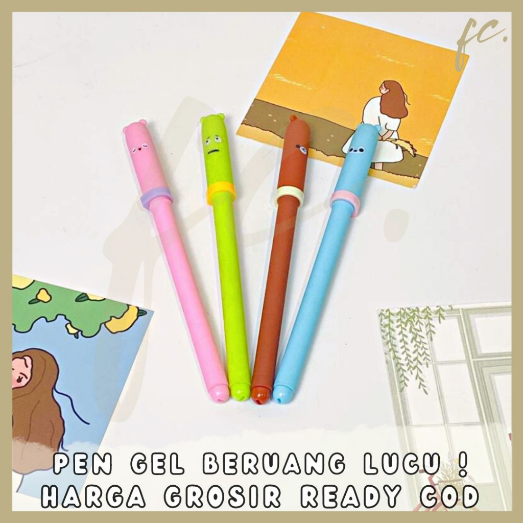 

GROSIR 4 / 8 / 12 Pcs / 1 Lusin Pen Gel Tinta Hitam Full Body Karakter Mini Teddy Bear Beruang Lucu Rilakkuma Sanrio Import Lucu Cute Souvenir Hadiah Alat Tulis Anak Sekolah Kantor Harga Grosir Ready COD