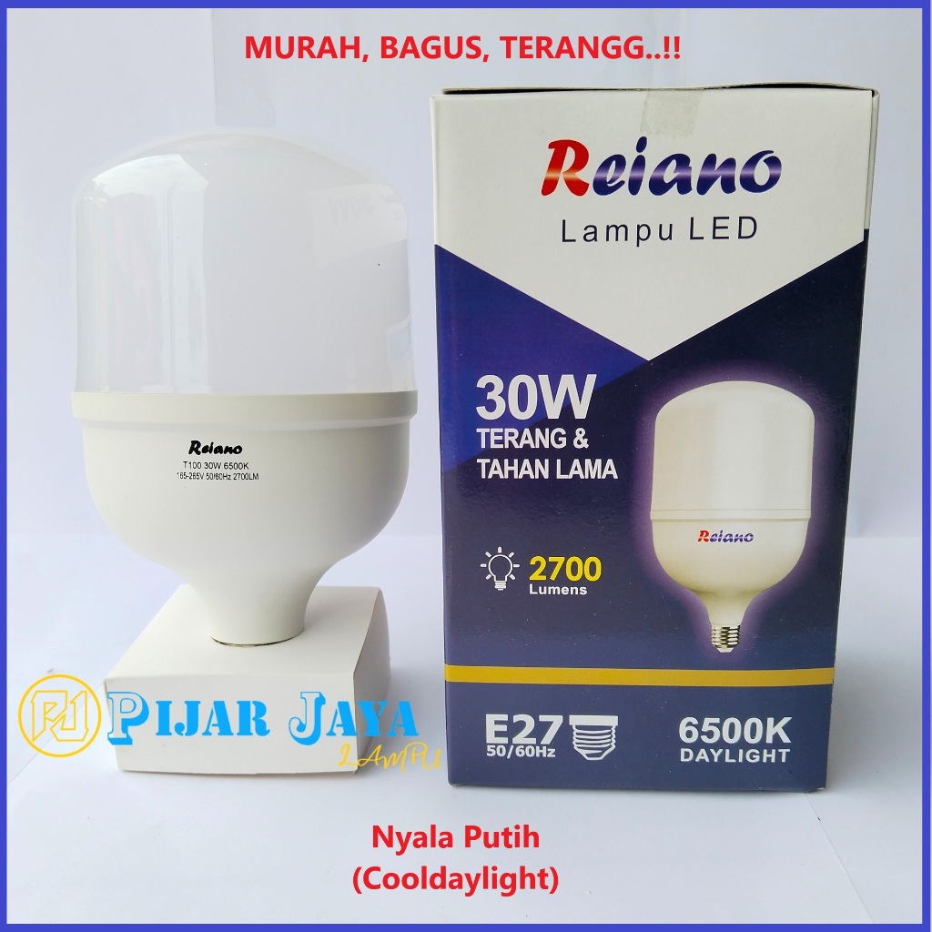 Lampu LED REIANO 30 watt Bohlam LED Rumah 30W Cahaya Putih Terang Murah Bagus