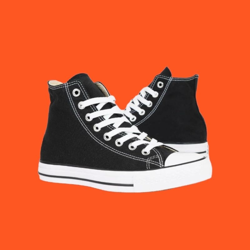 (BISA COD) SEPATU CONVERSE ALLSTAR CLASSIC HI BLACKWHITE PREMIUM
