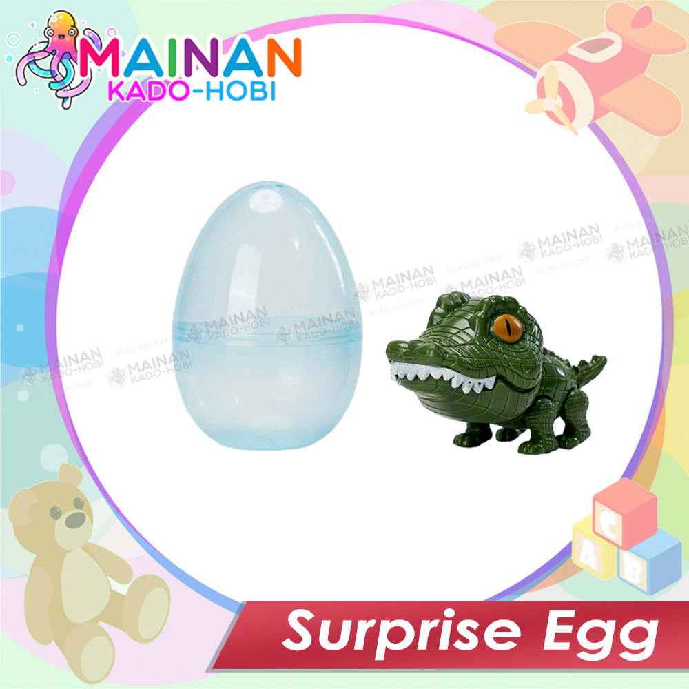 HADIAH ULANG TAHUN MAINAN ANAK SURPRISE EGG TELUR KEJUTAN KARAKTER ANIMAL SHARK LION DINO