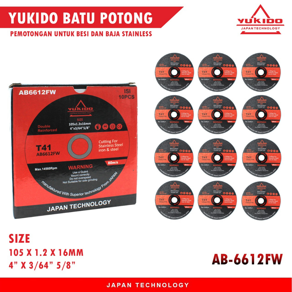 MURAH Mata potong gerinda 4inch Cutting wheel 4inch double layer 10pcs MATA GERINDA POTONG BESI STAINLESS CUTTING GURINDA 4X1