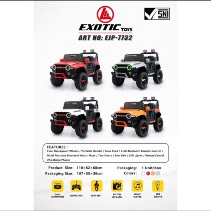 MOBIL AKI MAINAN ANAK JEEP EXOTIC EJP-7732 / EJP7732 / EJP 7732