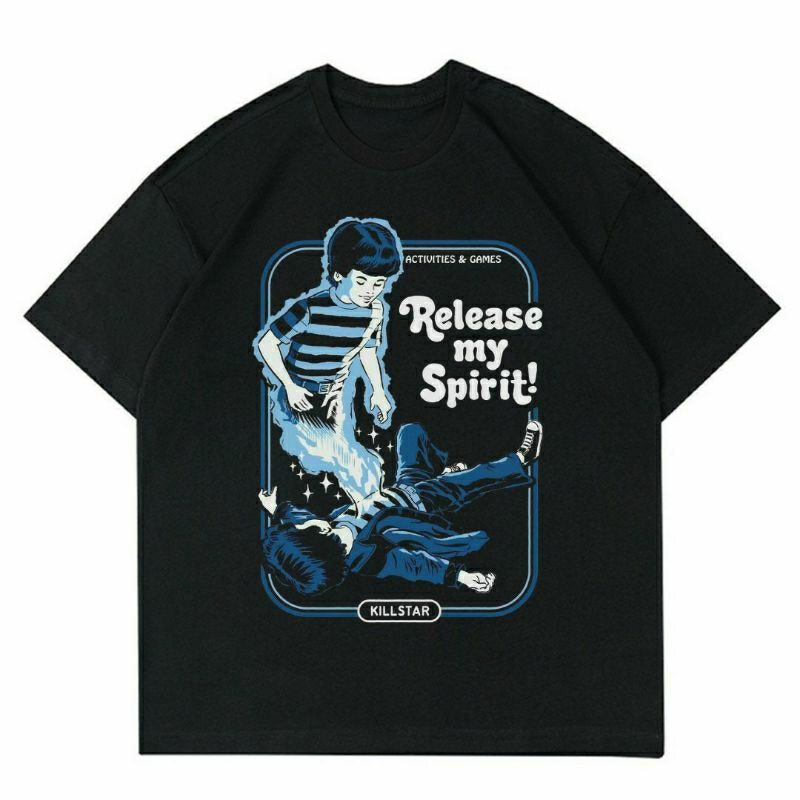 BAJU RELESE MY SPIRIT "KILLSTAR | T-SHIRT KAOS RELESE MY SPIRIT VINTAGE BLACK | KAOS STREETWEAR PRIA