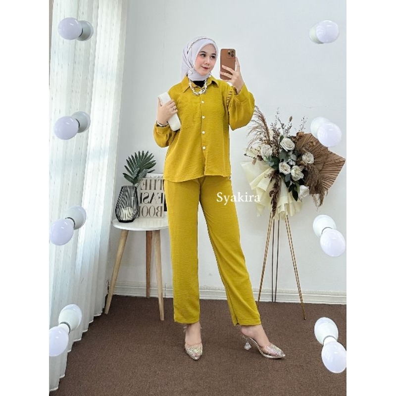 ONE SET CRINKLE SYAKIRA / SETELAN CRINKLE BALKN SYAKIRA