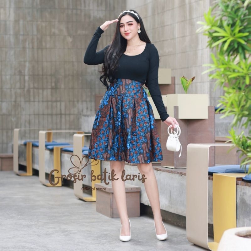 Rok Batik Pendek Rempel Bahan Katun Original