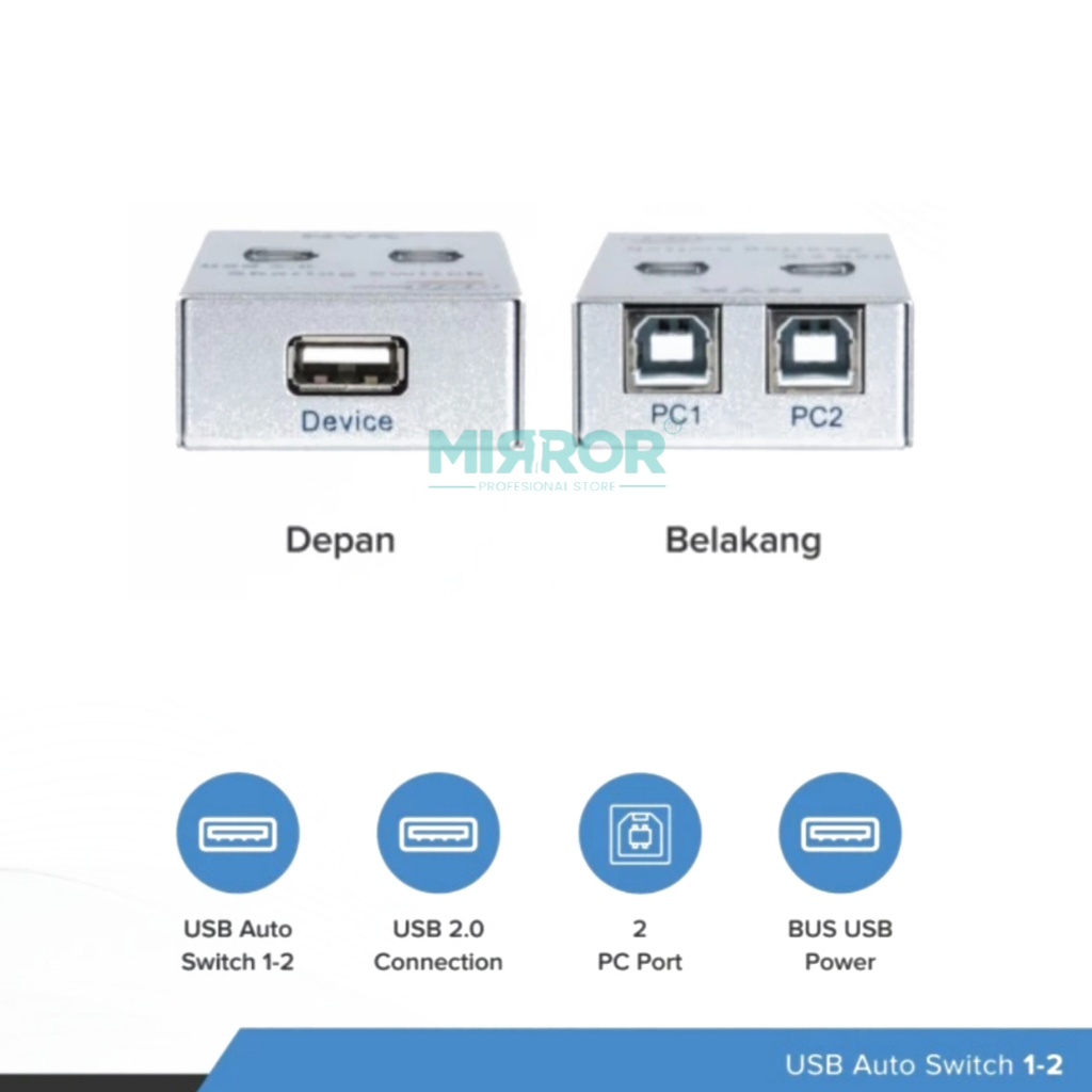 Paket Kabel Printer NYK USB 2.0 Dan Auto Switch Printer NYK 2 Port