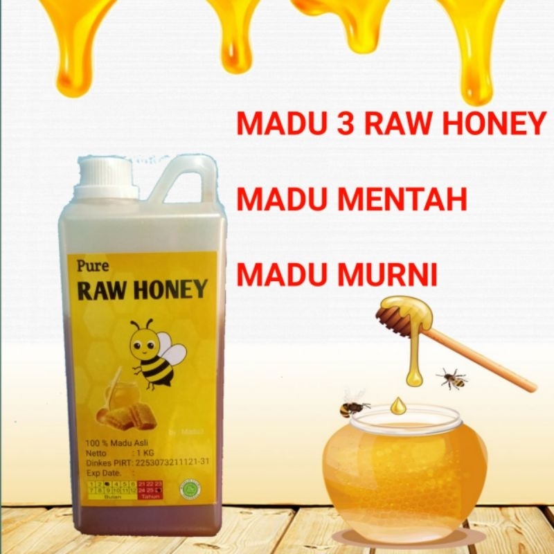 MADU 3,100% RAW HONEY/ MADU MENTAH 1KG