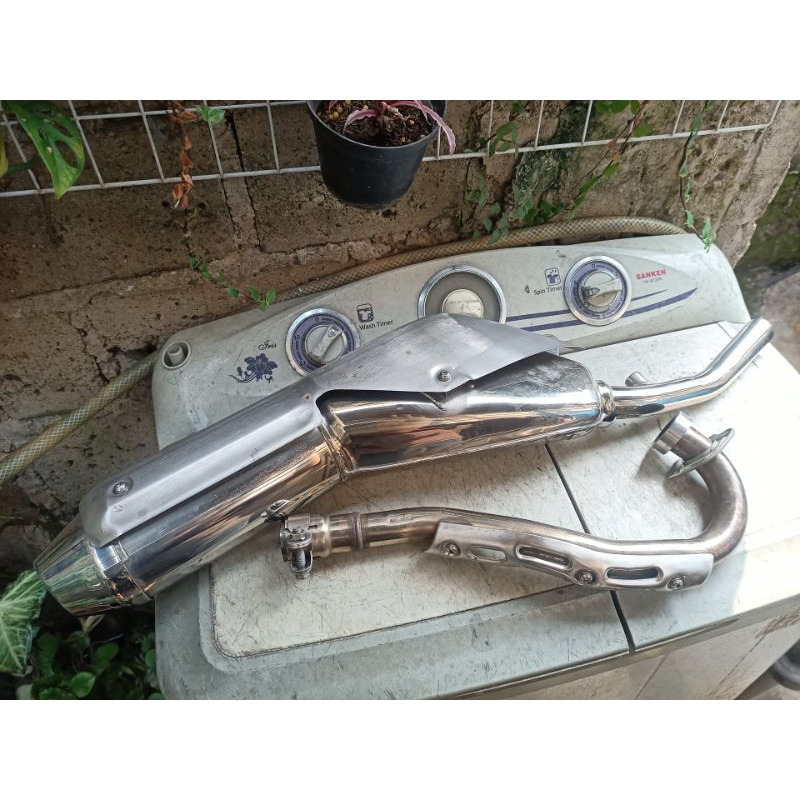 Knalpot klx 250 cc dtracker d tracker 250cc original ori copotan standar kelengkapan seperti difoto 