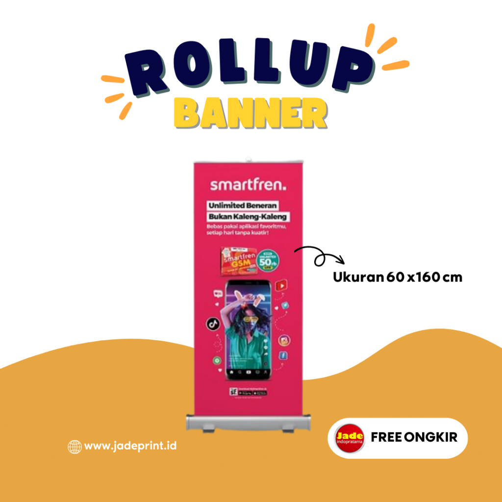 [JADE] Roll Up Banner Custom Banner Kustom Banner 60 x 160 cm Banner Jualan Banner Promosi Banner Ev