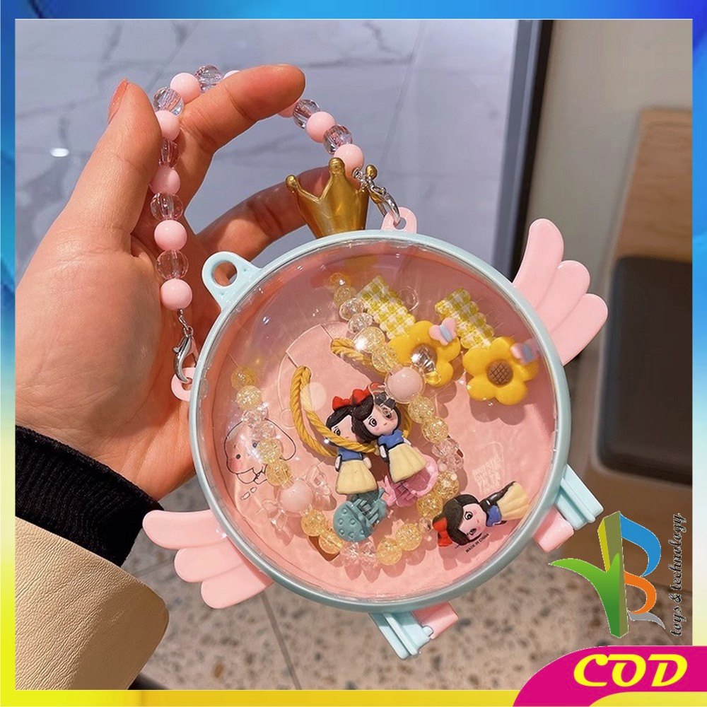 RB-C876 Gift Box Set Aksesoris Perhiasan Kalung Ikat Rambut Anak Perempuan Motif Kartun / Set Jepitan Rambut Karakter Hair Clip Kado Ultah Anak / Gift Box Kids Import