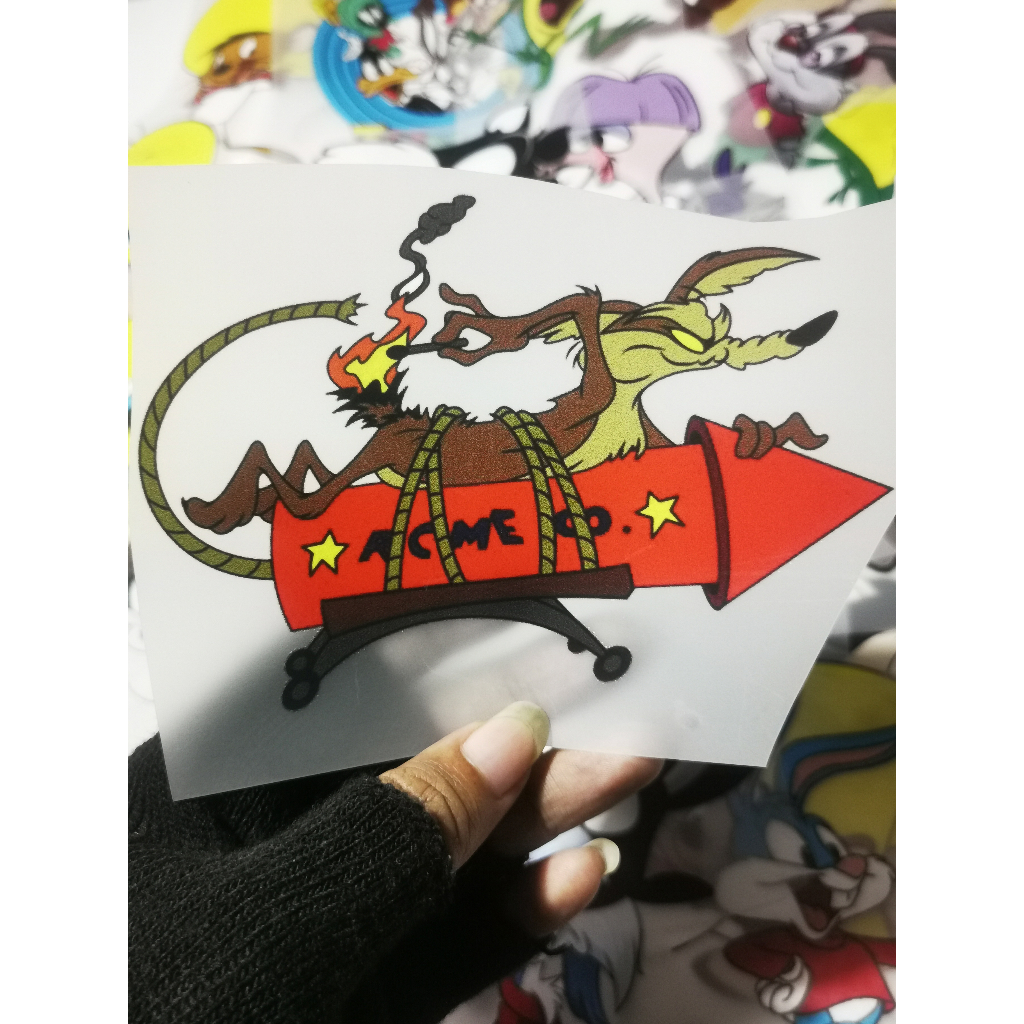 SABLON DTF SETRIKA UNTUK KAOS TOTEBAG TOPI SERIAL LOONEY TUNES KARAKTER Wile E Coyote