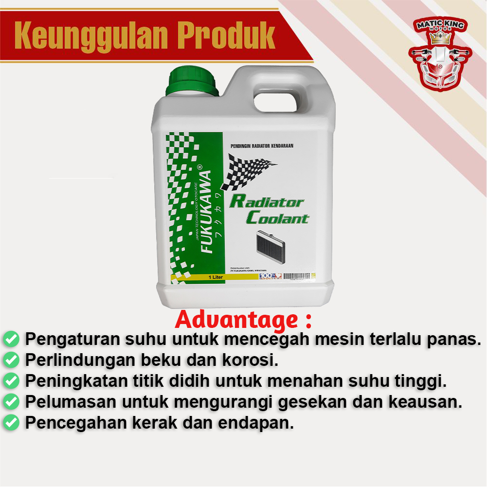 Air Radiator Coolant Pendingin Motor Mobil Fukukawa Green 1 L Hijau