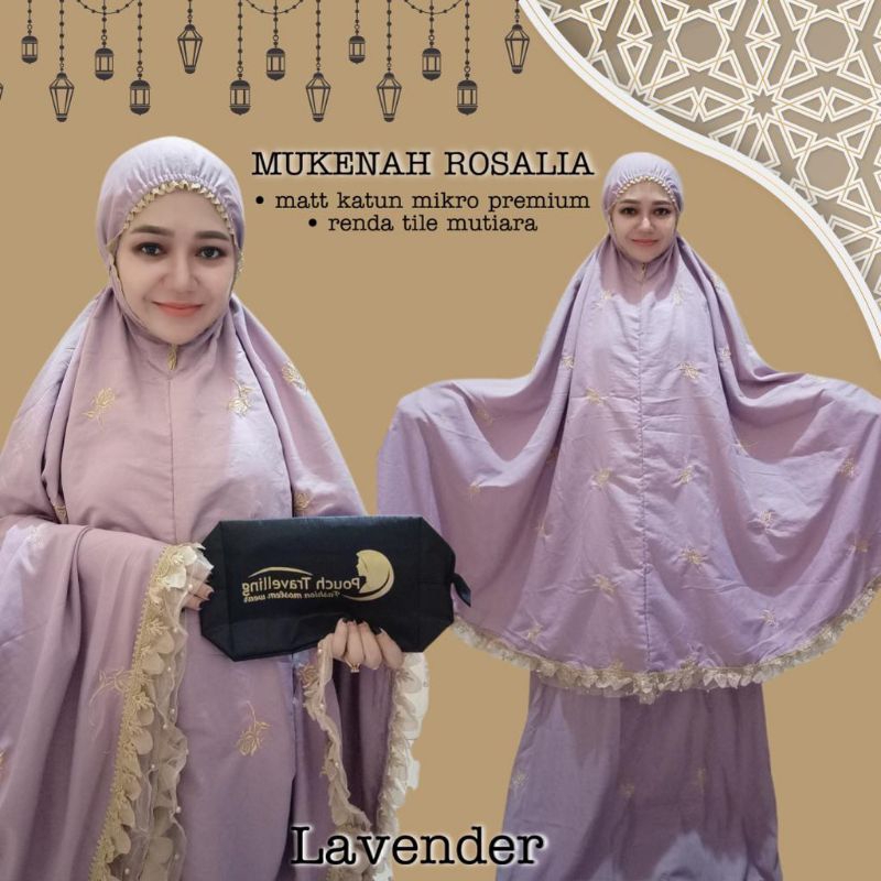 (Real Pict) Mukena Rosalia Katun Mikro Bordir Mawar Renda Tile Mutiara