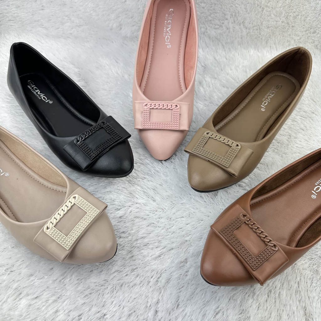 Sepatu Flat Wanita Slip On Bahan Sintetis Premium DO-01 GRAVICI