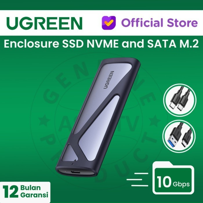 Casing Enclosure Case UGREEN SSD M.2 Duo (NVME &amp; SATA) CM400