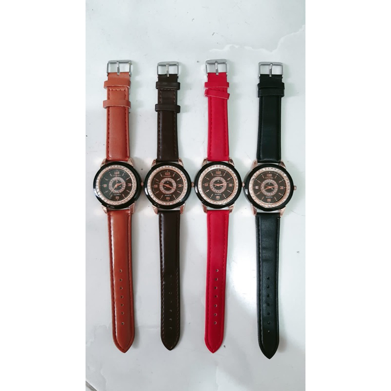 Jam Tangan wanita CNL Bulat Tali Kulit