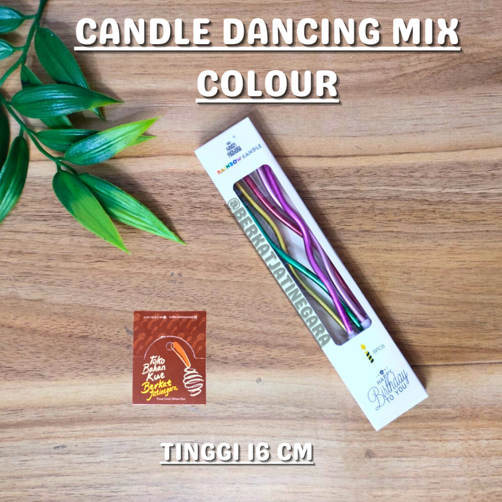 CANDLE DANCING MIX COLOUR / LILIN ULANG TAHUN ULIR / PACK