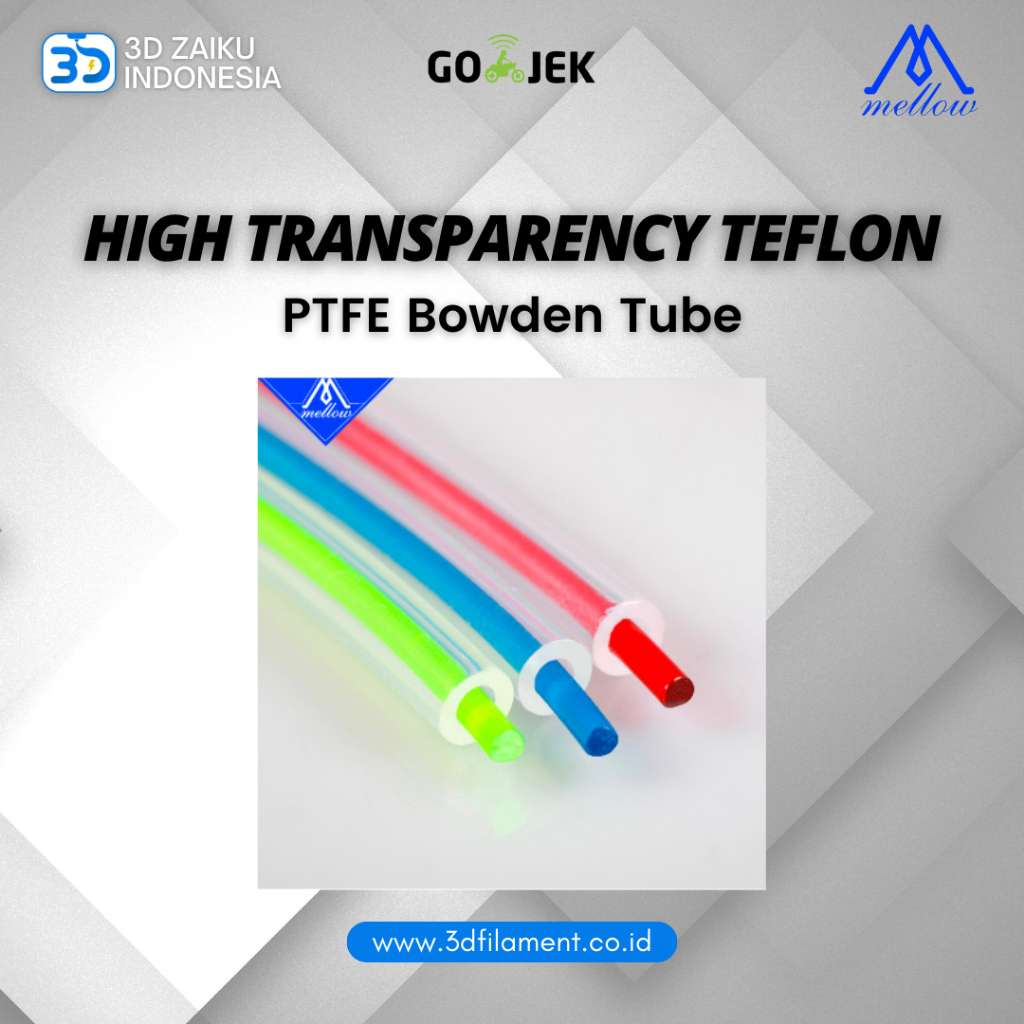 Mellow High Transparency Teflon PTFE Bowden Tube for 3D Printer