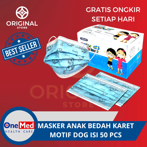 MASKER ANAK KARET MOTIF LUCU ONEMED ISI 50 PCS