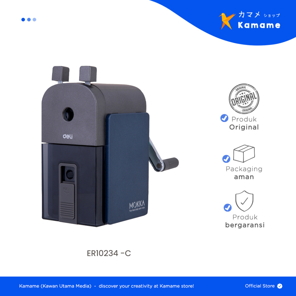 

Deli Rotary Pensil Sharpener - Deli Sharpener/Rautan R10234 Rotary Pencil Sharpener Blue Metal - Kamame