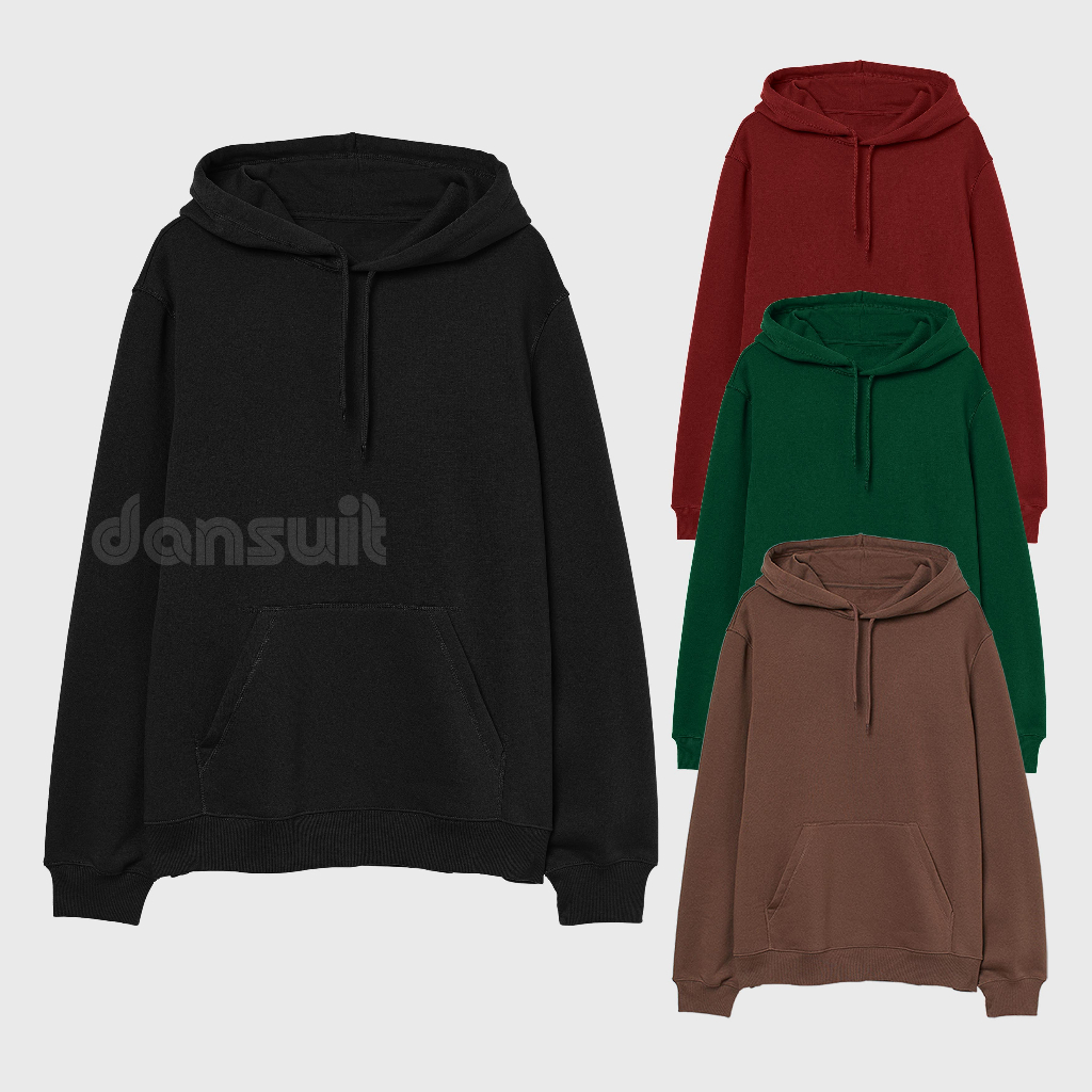 Sweater Hoodie Polos Pria/Wanita Size M - XXXL Sweater Hoodie Polos Bahan Tebal Premium