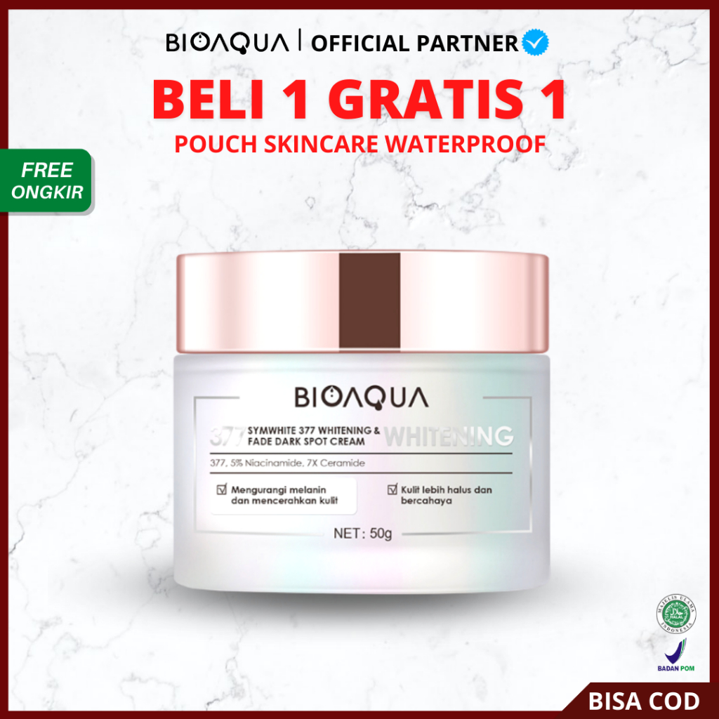 [ FREE GIFT ] BIOAQUA SymWhite 377 Whitening &amp; Fade Dark Spot Cream - Krim Pelembab Wajah Untuk Penghilang Flek Hitam