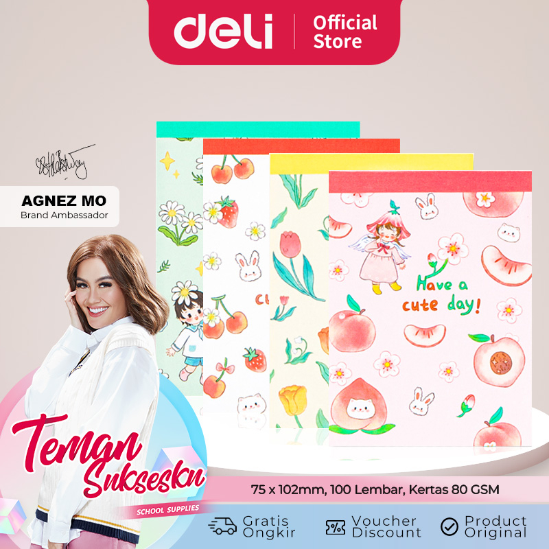 

Deli Cute Note Pad / Buku Memo Lucu 100 lembar 80gsm 21763