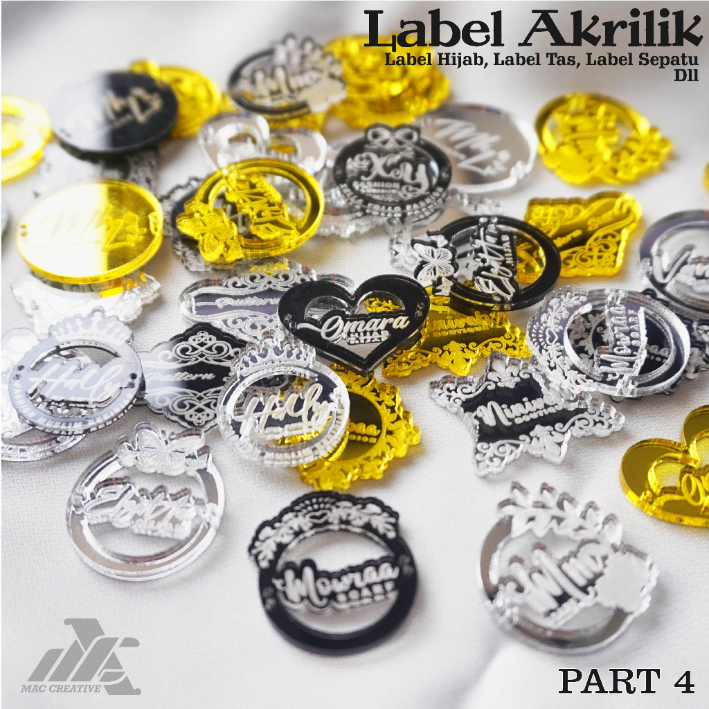 LABEL HIJAB CUSTOM AKRILIK, LABEL BAJU AKRILIK, LABEL TAS AKRILIK, LABEL AKRILIK CUSTOM PART 4