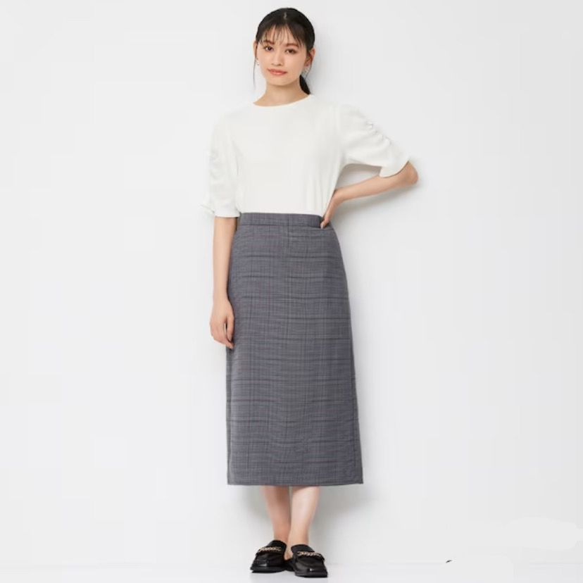 GU Uniqlo Check Narrow Skirt