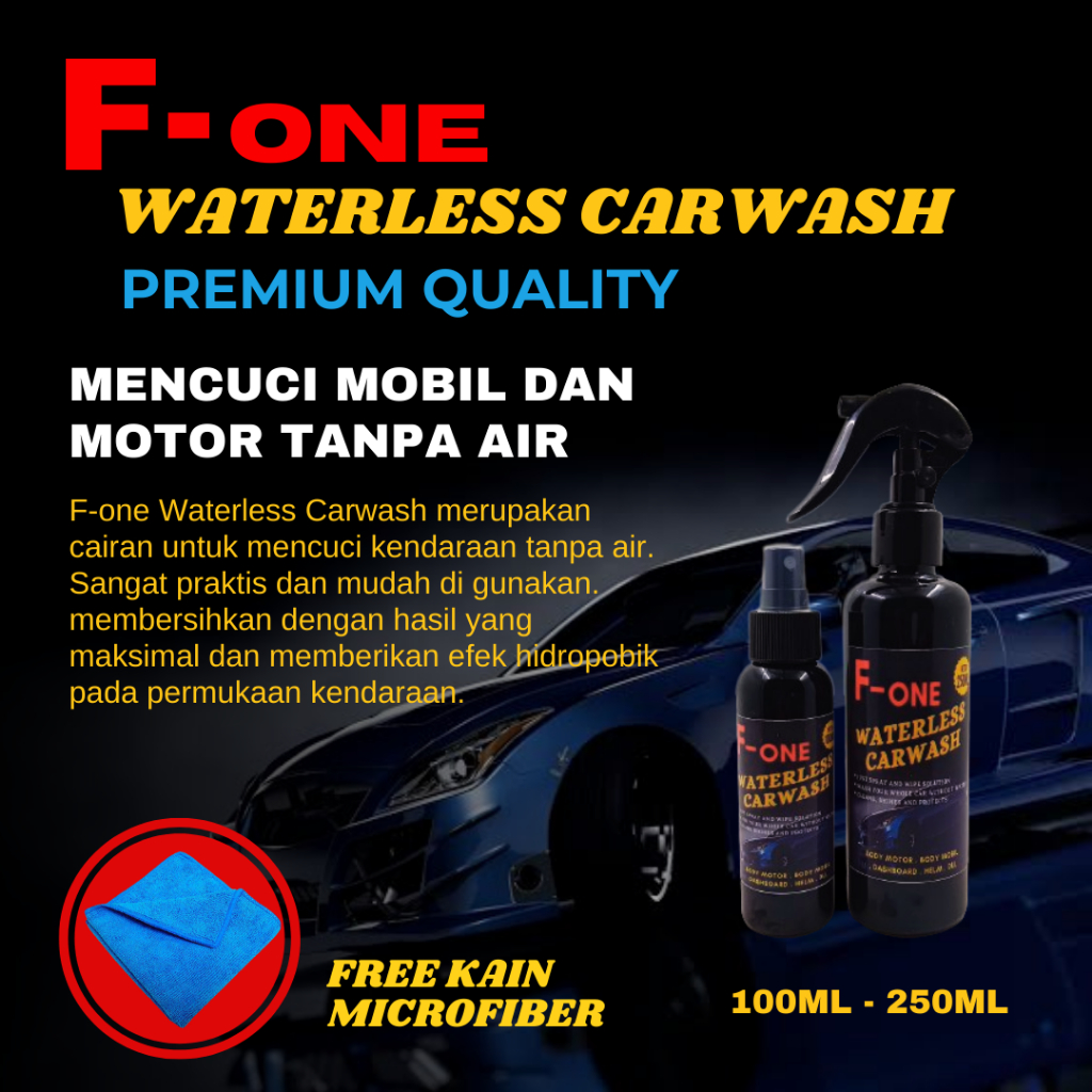 Cairan Waterless CarWash &amp; Wax Cairan Pembersih &amp; Pengkilap Cuci Mobil Motor Tanpa Air Anti UV Cuci tanpa air