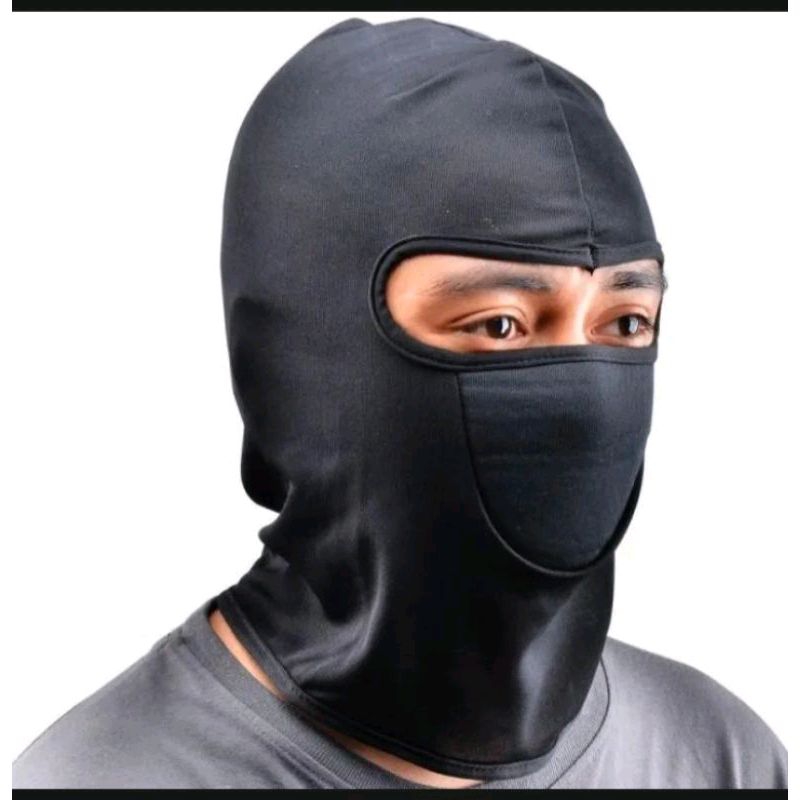 Masker Buff Ninja Full Face Balaclava Hitam Polos Motor Helm