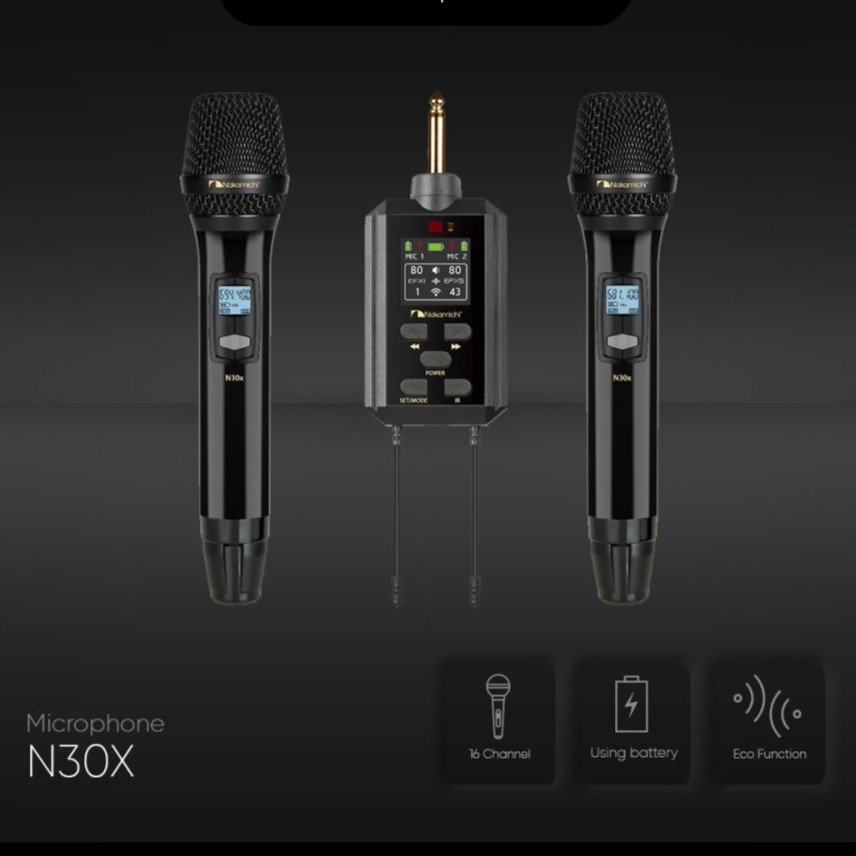 Nakamichi N30X N30 X N 30X Dual Portable Wireless Mic Microphone