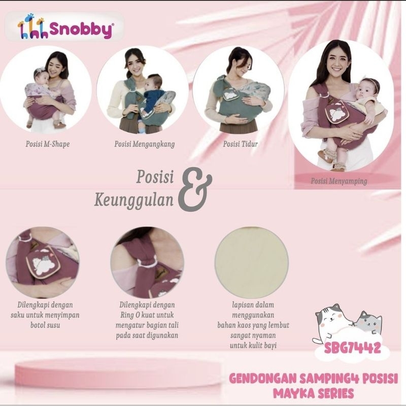 Snobby Gendongan Bayi Samping Cocok u/ Newborn + Saku Mayka Series - SBG 7442