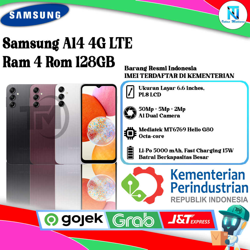 Samsung A14 4G Ram 4GB | 6GB Rom 128GB