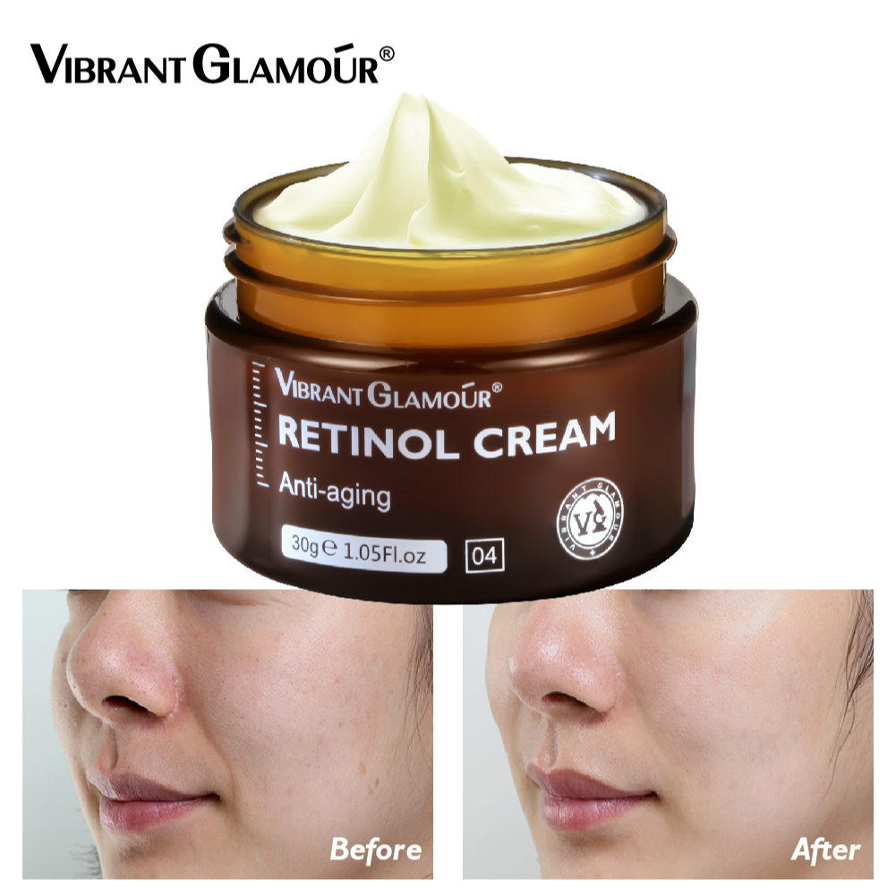 【BPOM 】VIBRANT GLAMOUR Retinol Face Cream Anti Aging Deeply Activate Collagen Whitening Reduce Wrinkles Fade Freckles Dark Spots Brightening Firming 30g